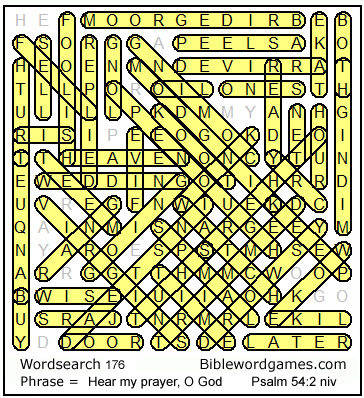 Bible wordsearch solution